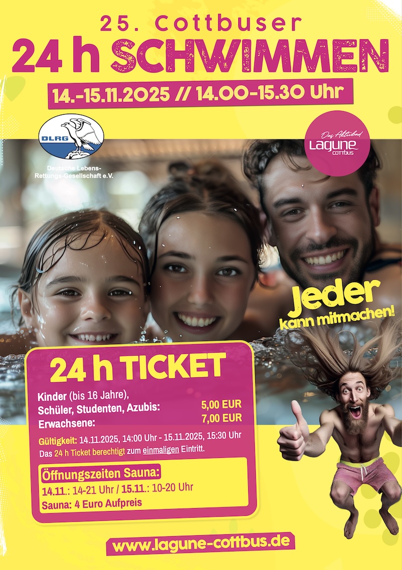 25. Cottbuser 24h Schwimmen 14.-15.11.2025